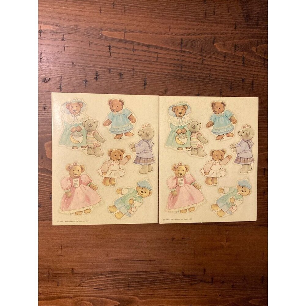 Vintage Teddy Bears Dresses Carlton Cards Sticker Sheets